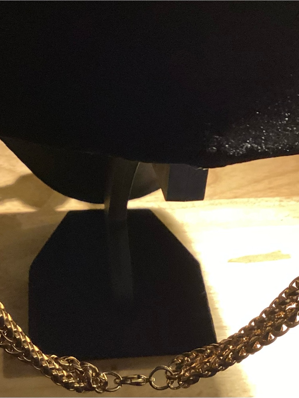 Elegant Double Strand FauxNecklace with Crystal Sphere 14” down - Picture 10 of 12